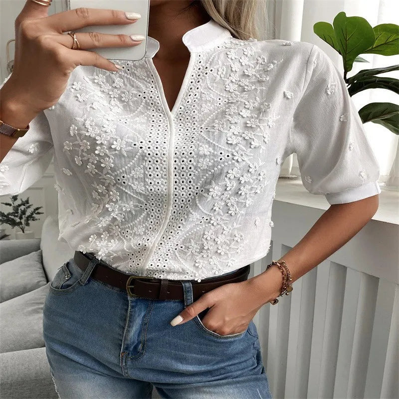 Blusa Elegante Flores Premium