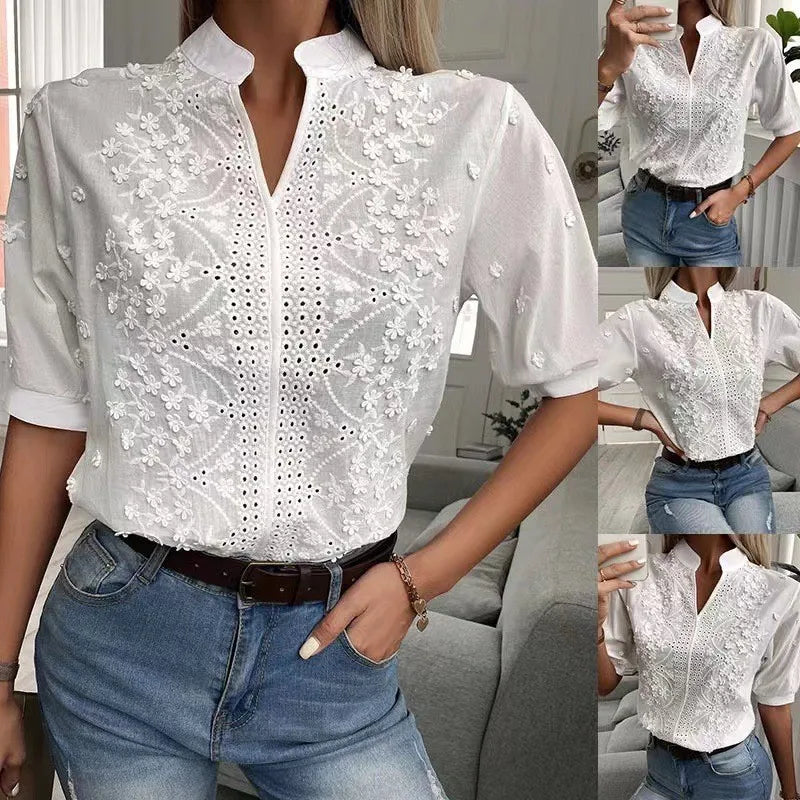 Blusa Elegante Flores Premium